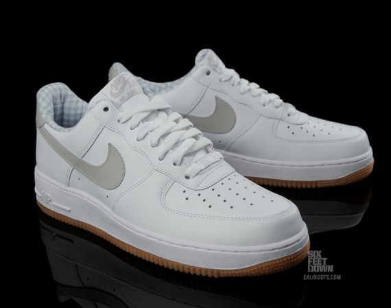 white air force ones with grey swoosh