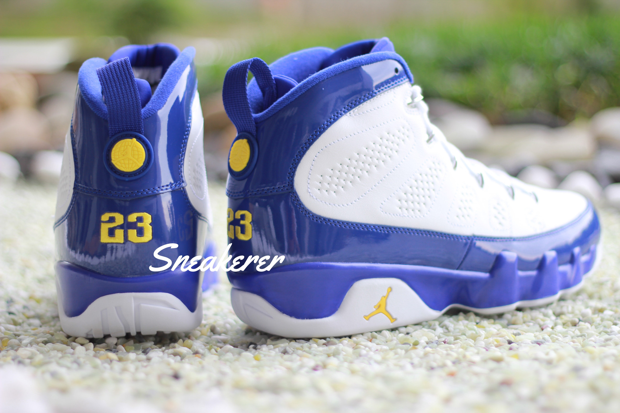blue and yellow 9s jordans
