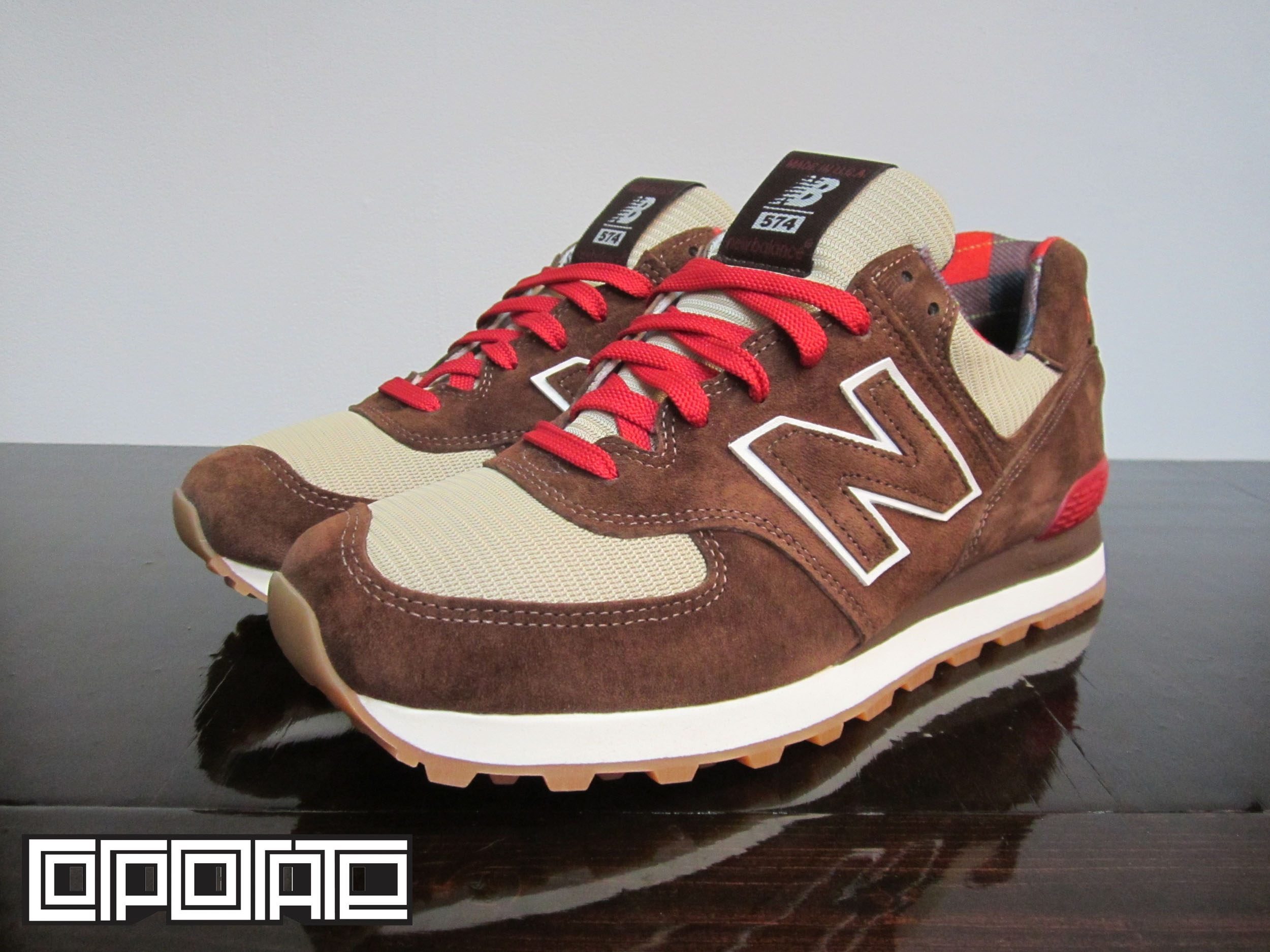 new balance 574 red brown