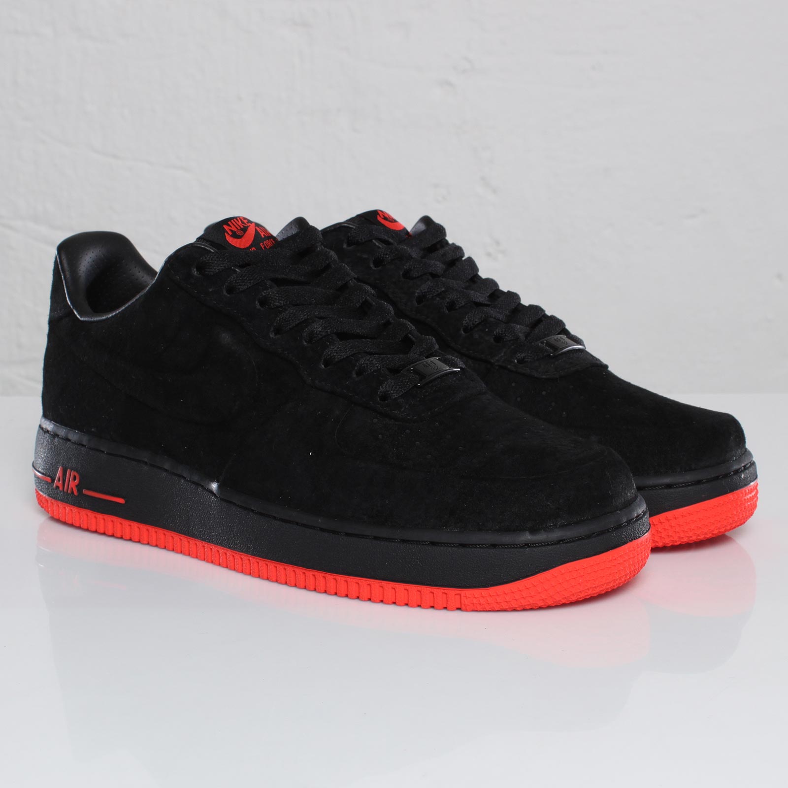 black and red suede air force 1