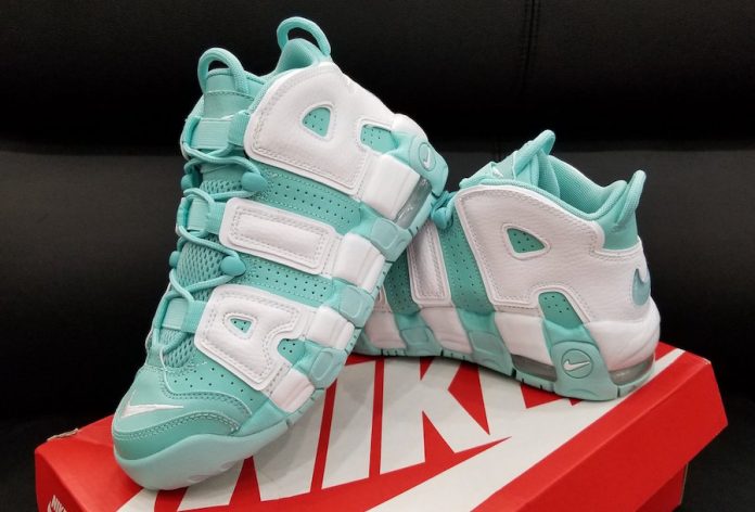 nike air uptempo pink and white